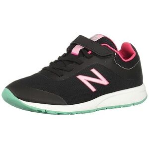New Balance Kids' Black Sneakers with Pink Accents and Green Sole